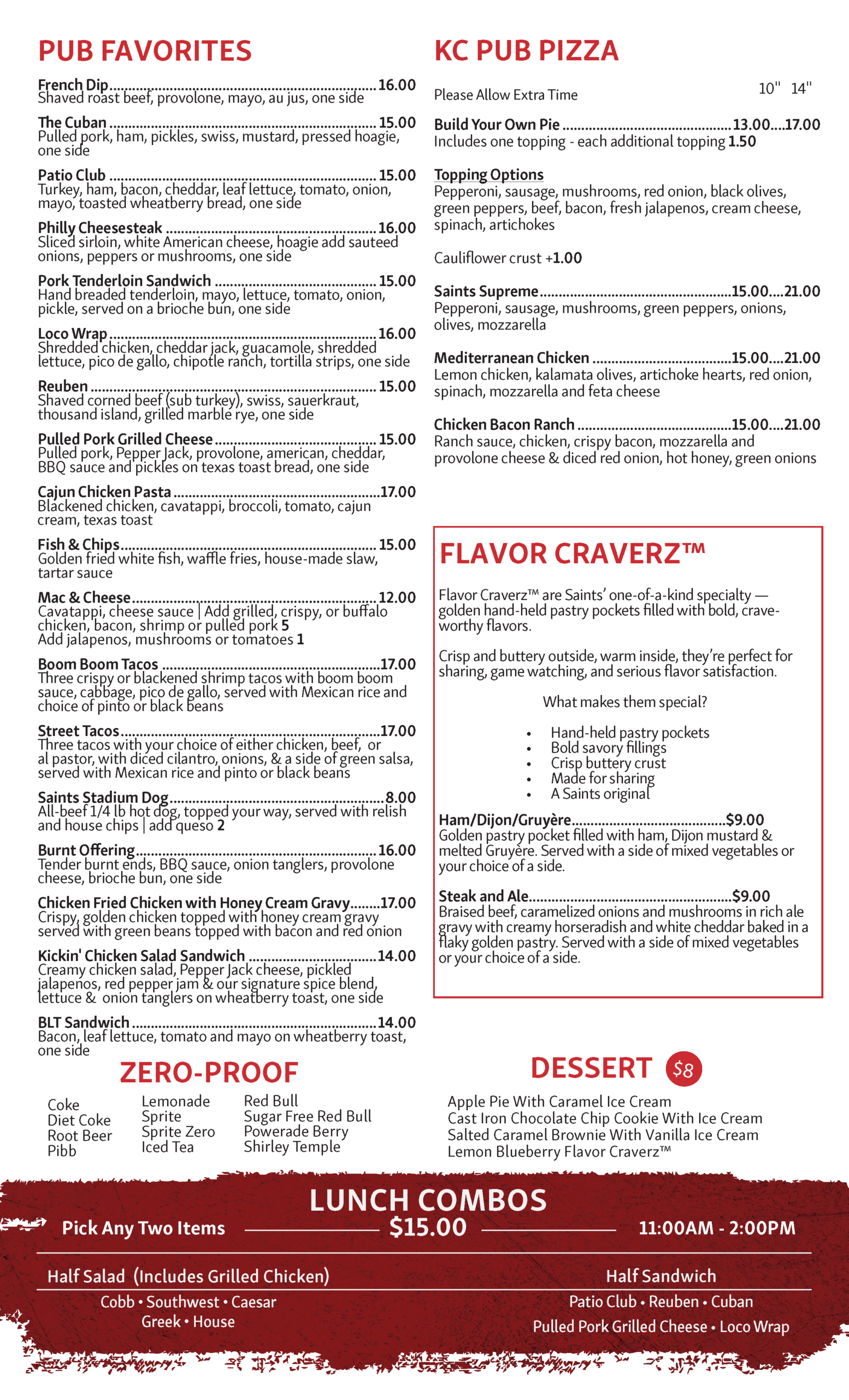 FINAL Saints Menu June 26_Page_2 Saints Pub Lenexa Food Near me